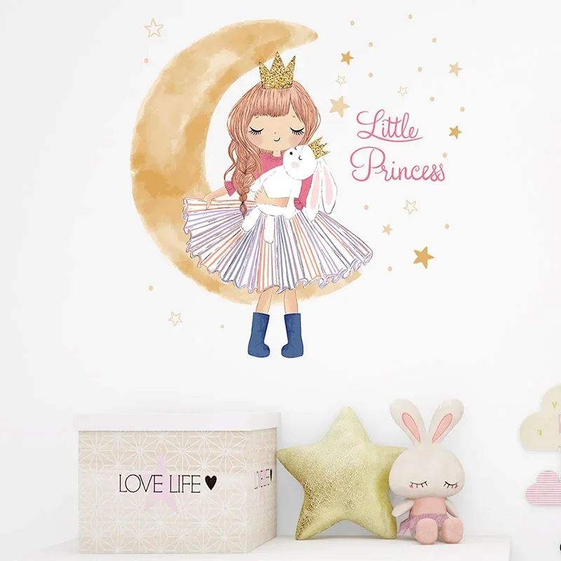 Décoration Murale - PrincesseSticker™ - Lune Beige - GemNestBaby
