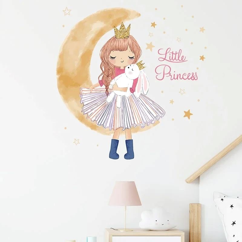 Décoration Murale - PrincesseSticker™ - Lune Beige - GemNestBaby