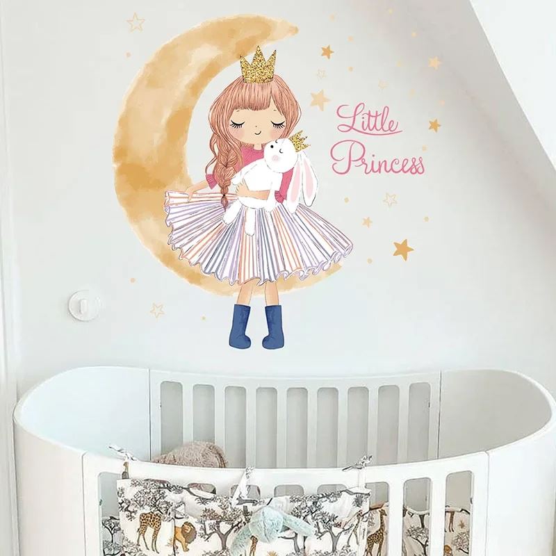 Décoration Murale - PrincesseSticker™ - Lune Beige - GemNestBaby