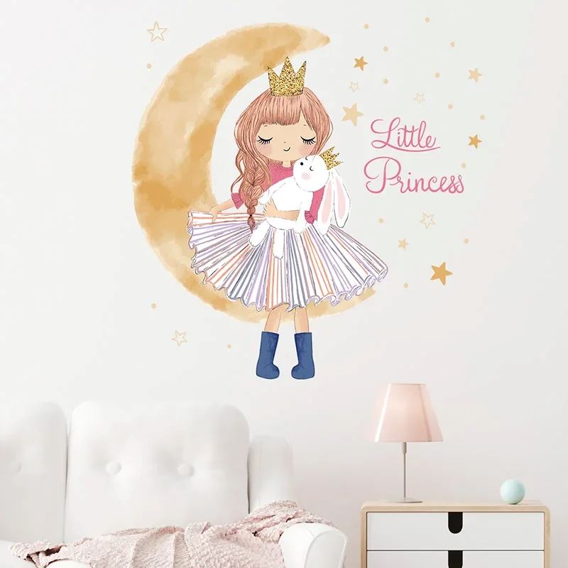 Décoration Murale - PrincesseSticker™ - Lune Beige - GemNestBaby