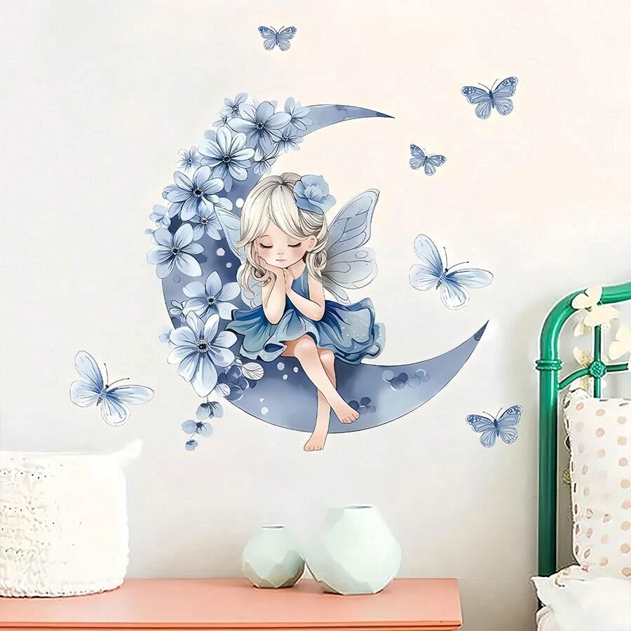 Décoration Murale - PrincesseSticker™ - Lune Bleue - GemNestBaby