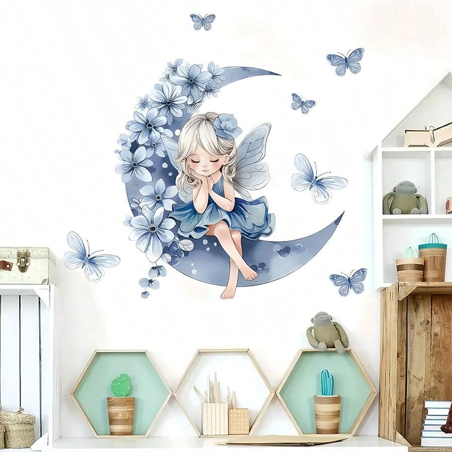 Décoration Murale - PrincesseSticker™ - Lune Bleue - GemNestBaby