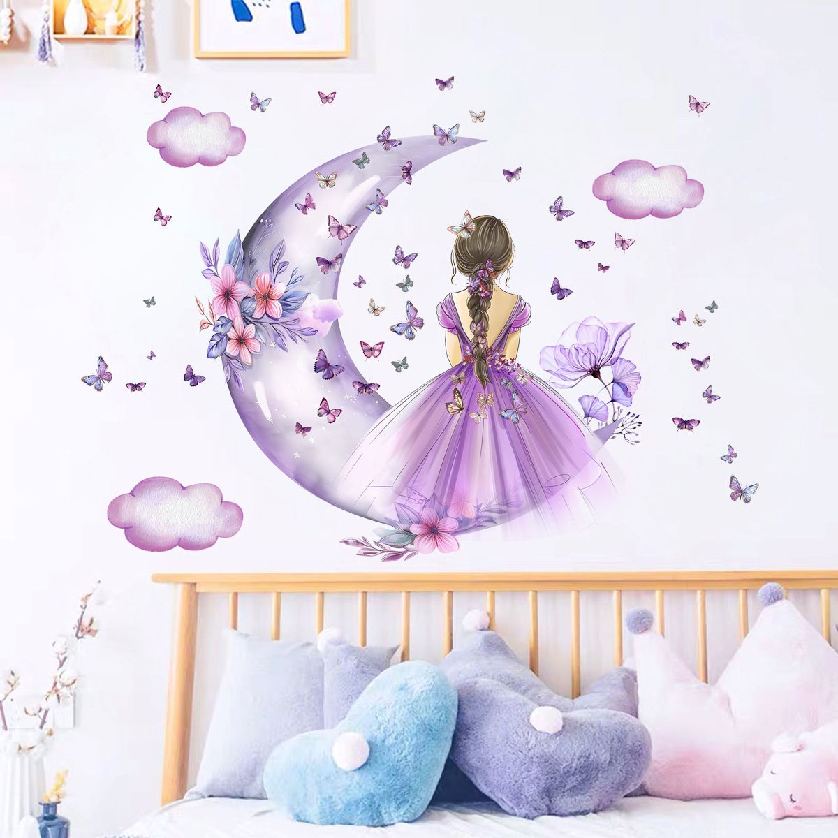 Décoration Murale - PrincesseSticker™ - Lune Mauve - GemNestBaby