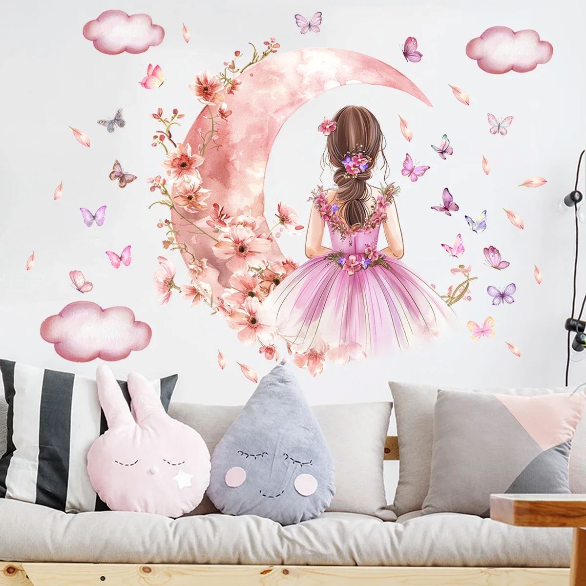 Décoration Murale - PrincesseSticker™ - Lune Rose - GemNestBaby