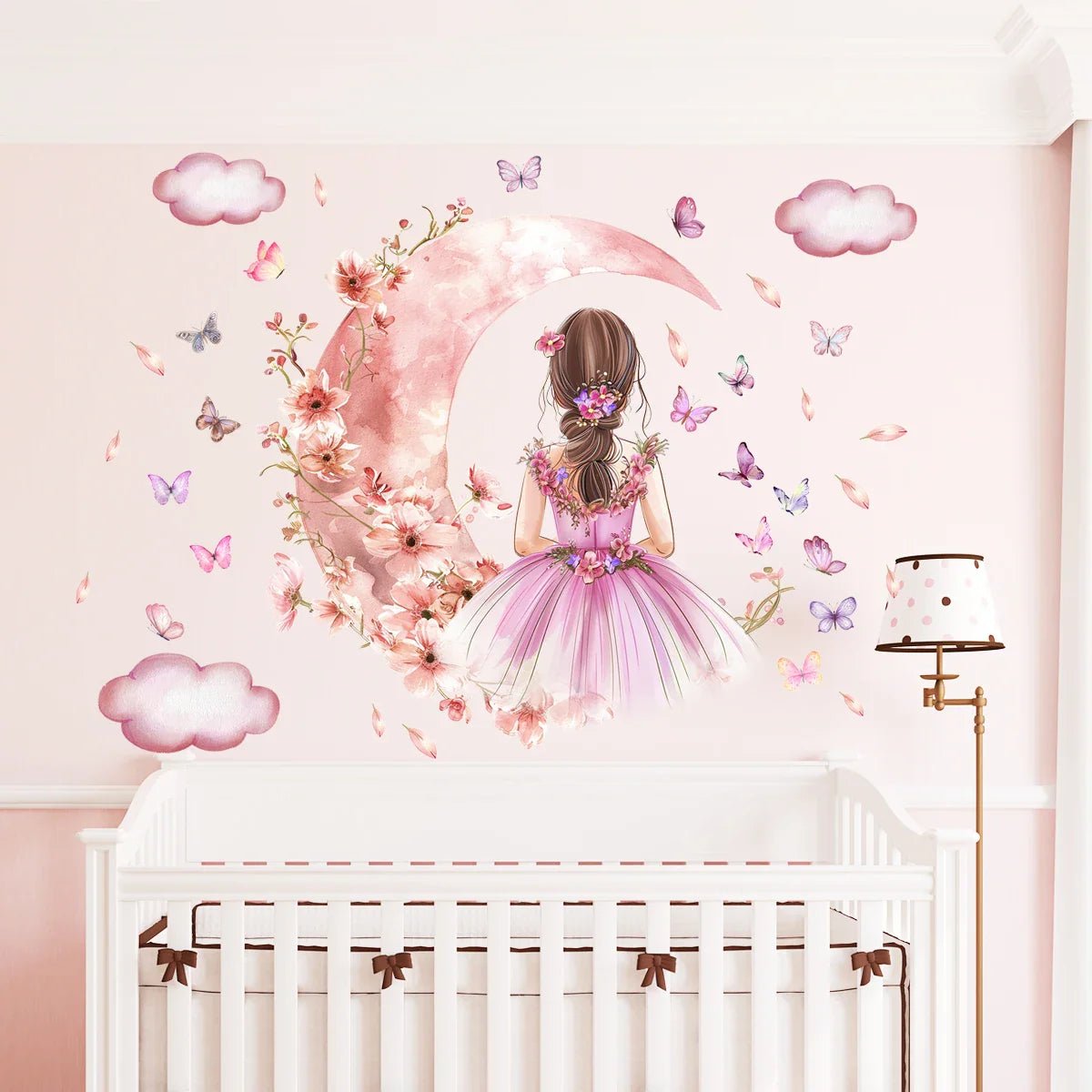 Décoration Murale - PrincesseSticker™ - Lune Rose - GemNestBaby