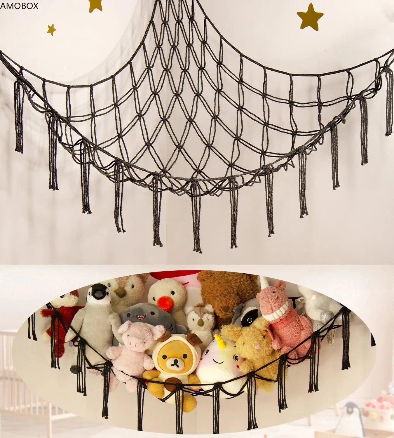 Rangement de Peluche - StorageHammock™ - Noir - GemNestBaby