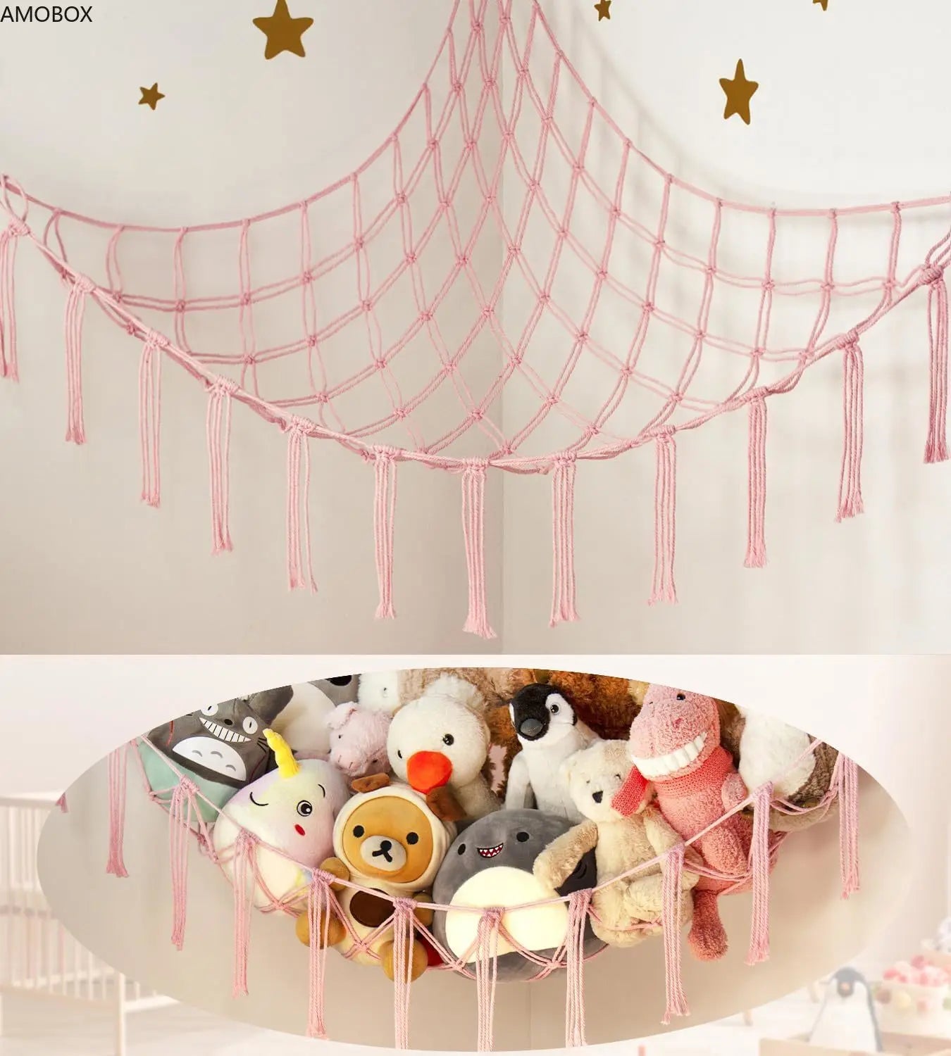 Rangement de Peluche - StorageHammock™ - Rose - GemNestBaby