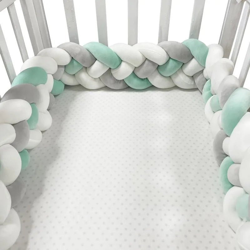 Tour de Lit Bebe - CozyKnot™ - Vert Blanc - GemNestBaby