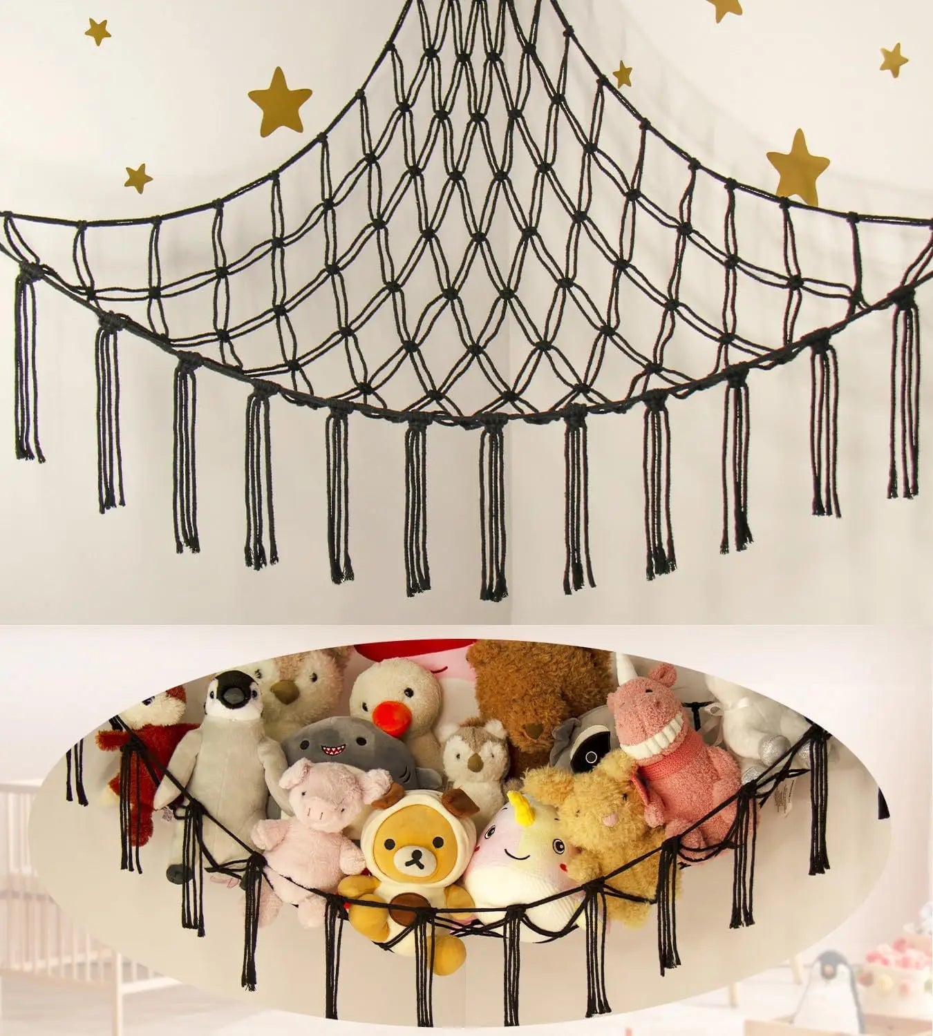 Rangement de Peluche - StorageHammock™ - Noir - GemNestBaby