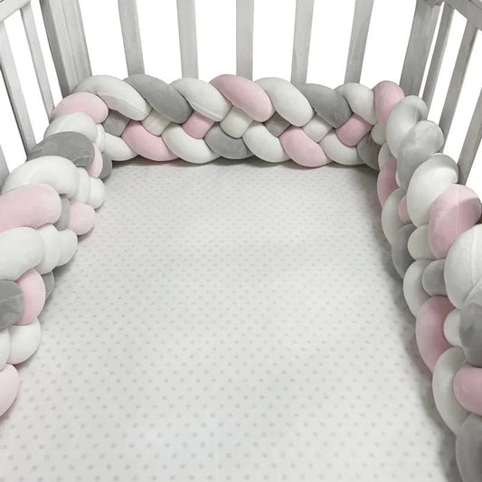 Tour de Lit Bebe - CozyKnot™ - Rose Gris - GemNestBaby